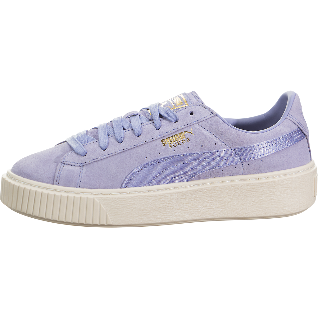 puma suede platform mono satin lavender shoes