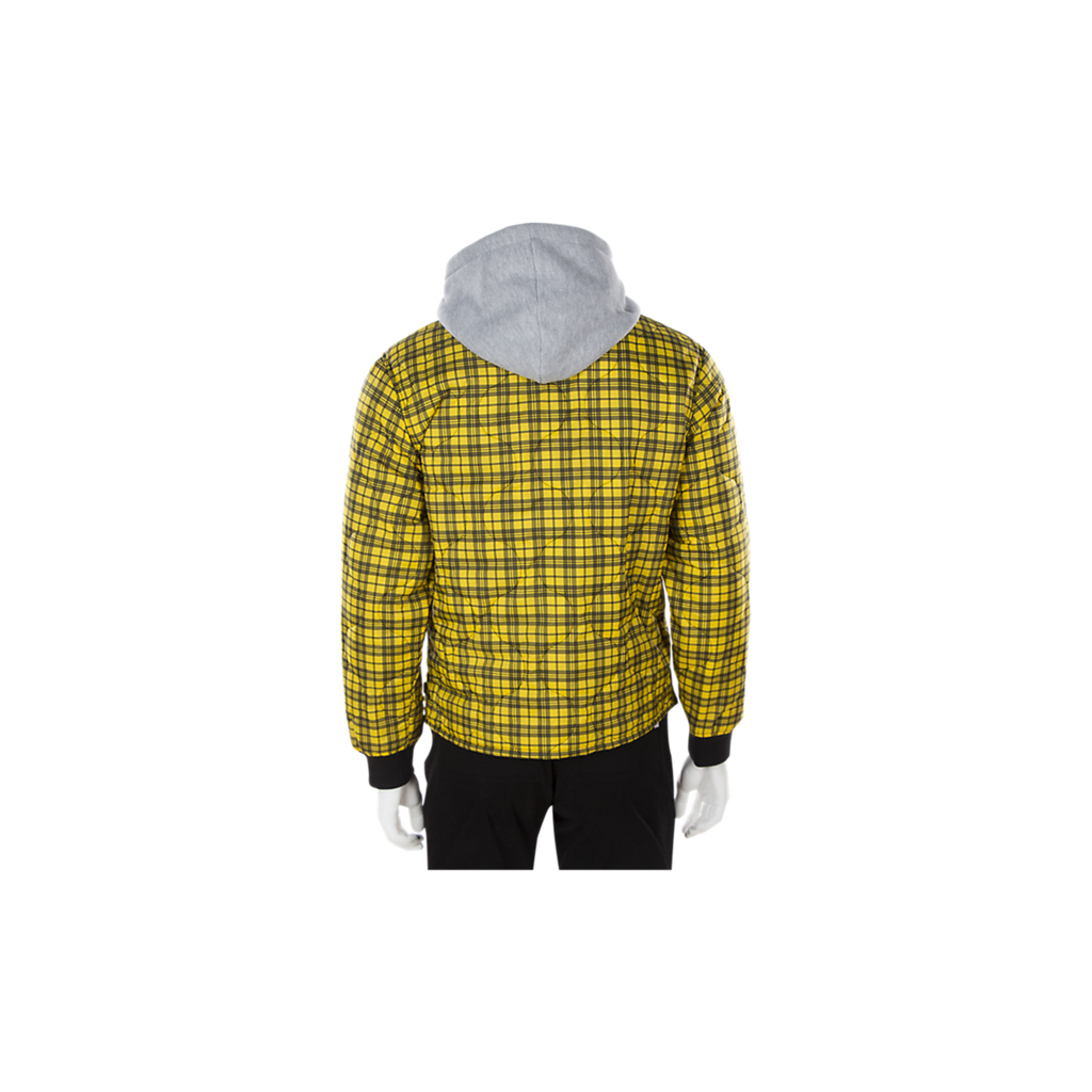 supreme quilted liner hooded jacket yellow plaid