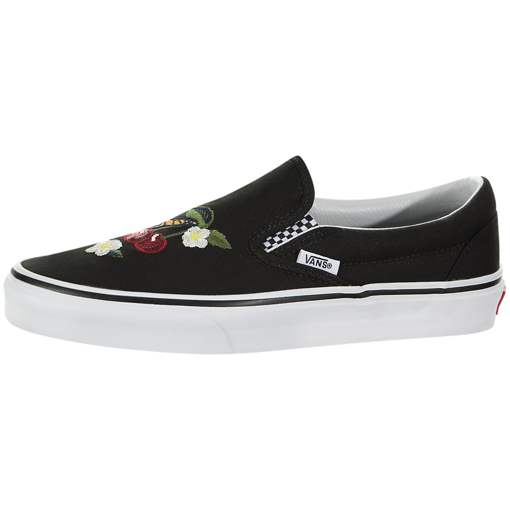 vans checker floral classic slip on