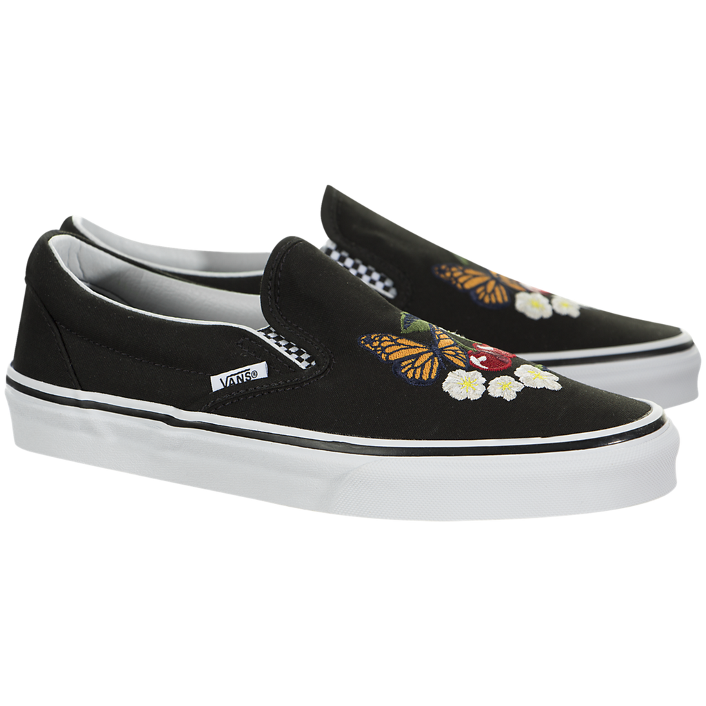 vans checker floral slip on