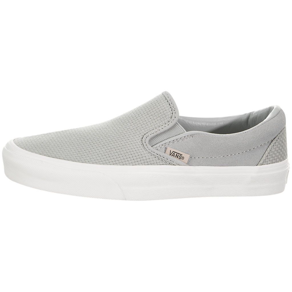 vans woven check slip on grey