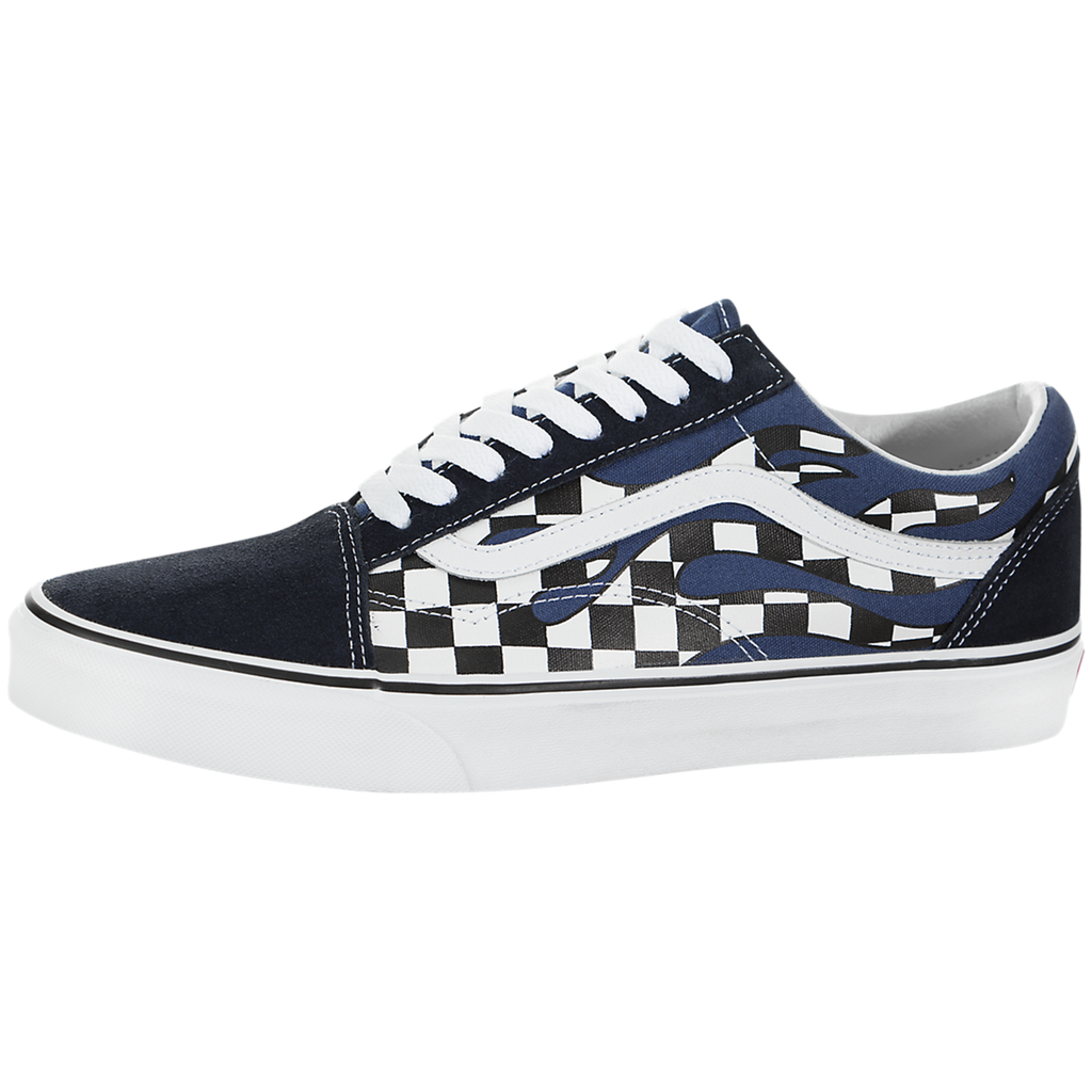 checker flame old skool vans