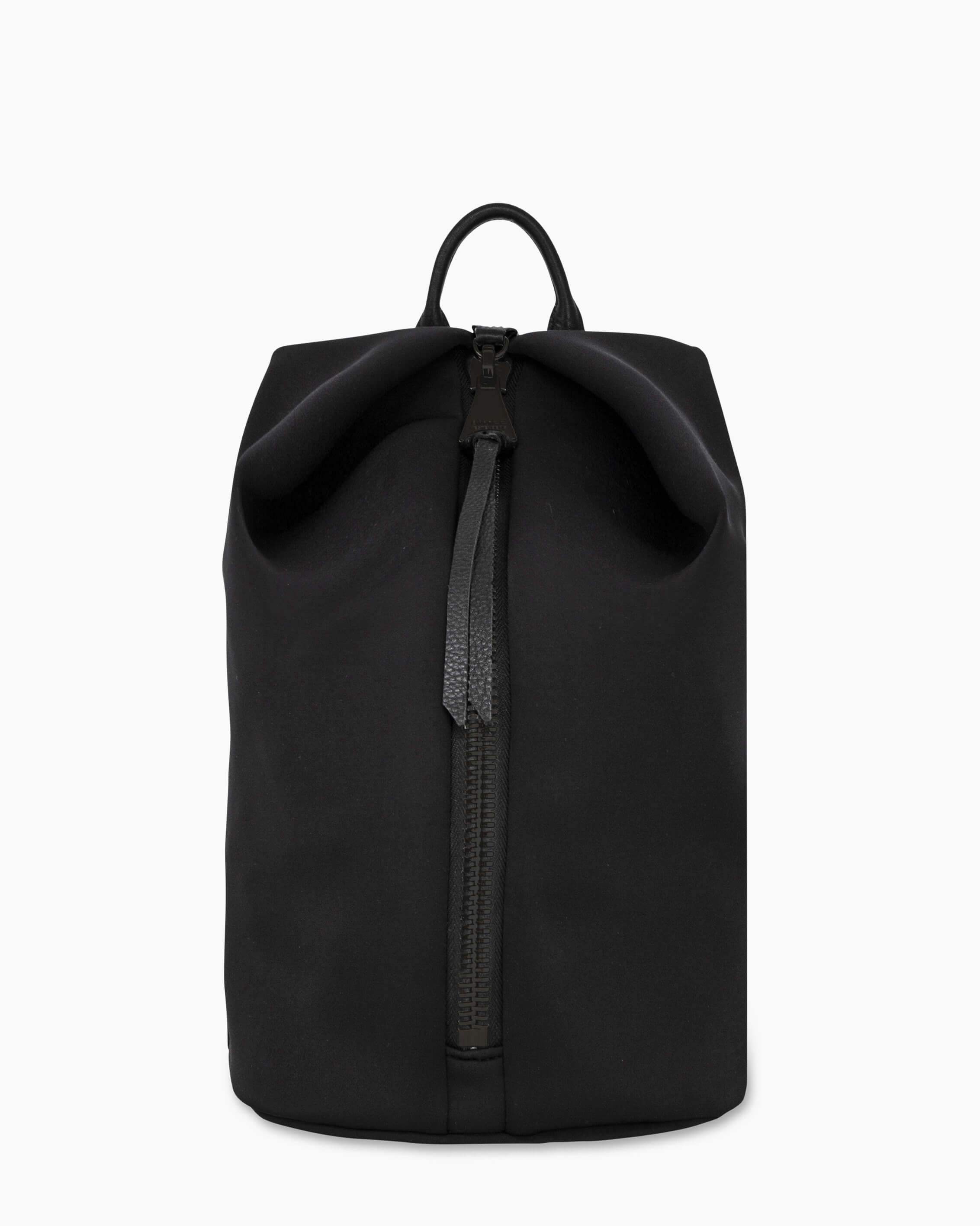 black neoprene backpack