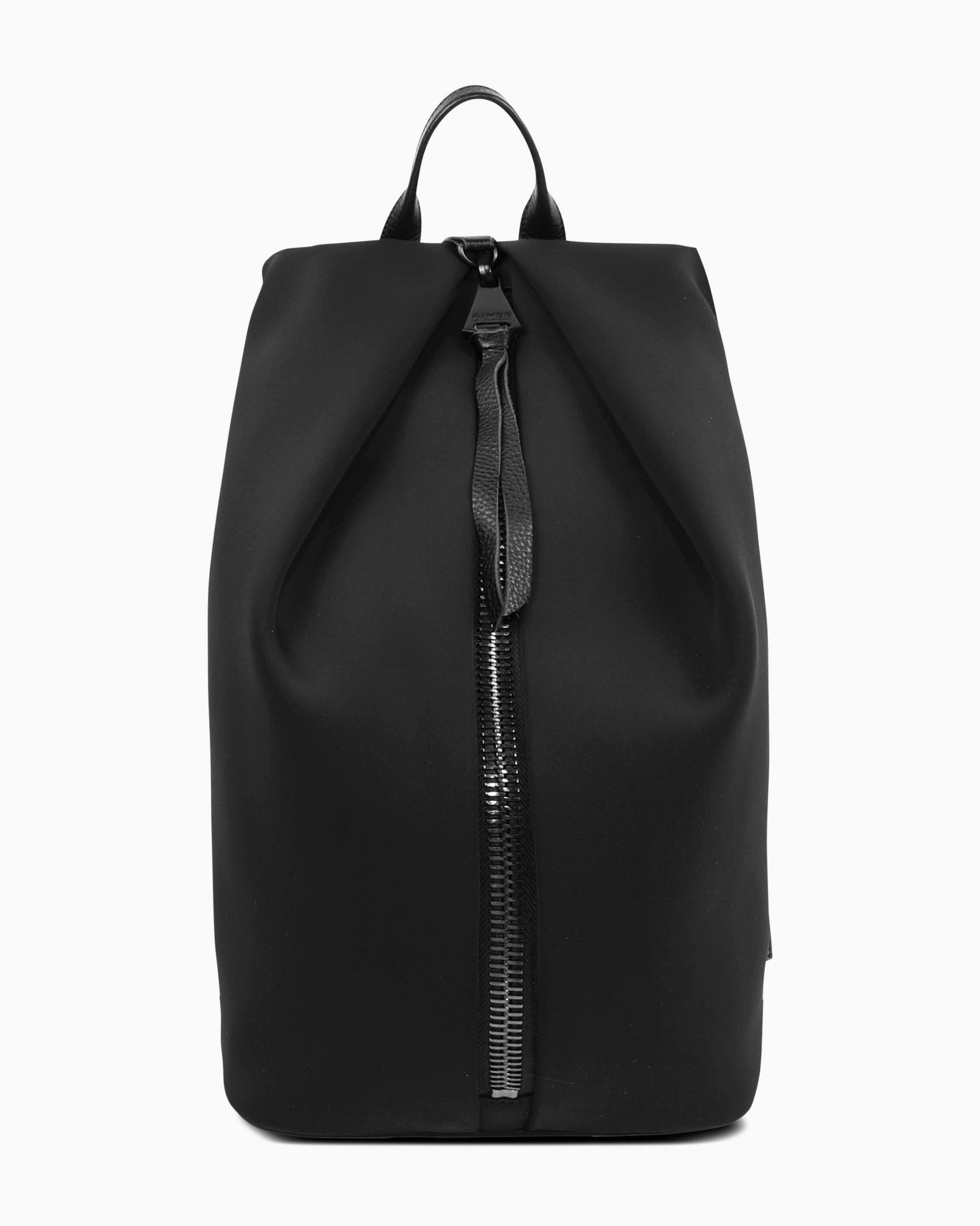 black neoprene backpack