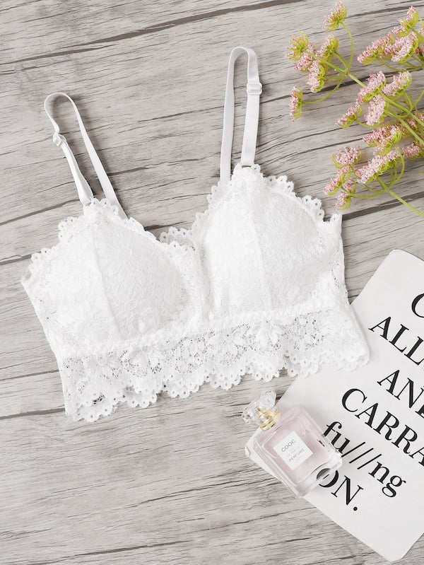 white bralette set