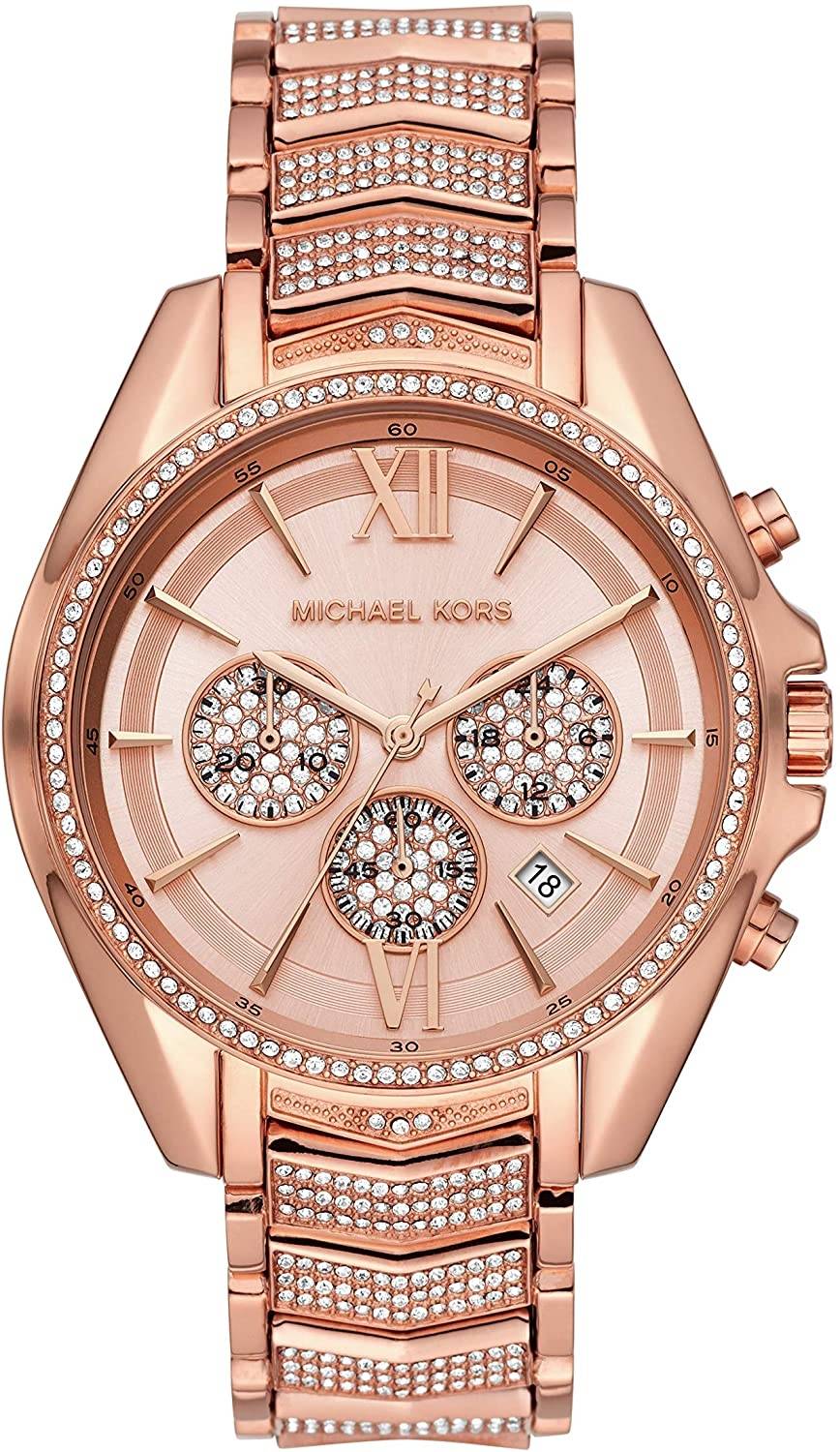 michael kors rose gold braided watch