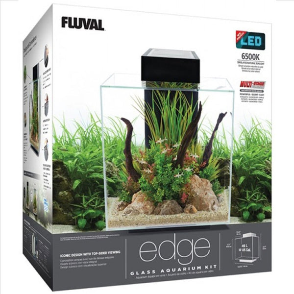 Fluval Edge 46l (New 2.0 Gloss Black Aquarium All in One The Tech Den