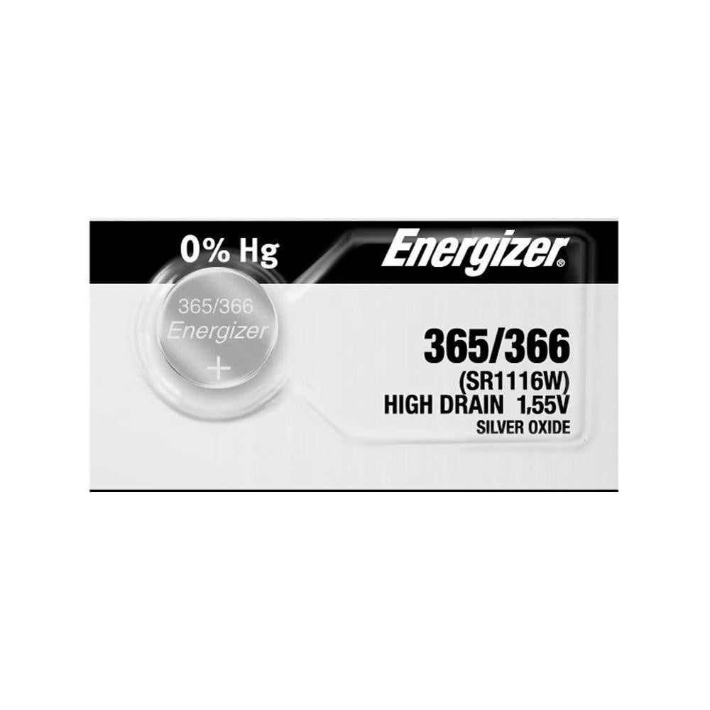 Energizer 365/366 Silver Oxide Button Cell, 1.55V High Drain - ea (5 per strip)