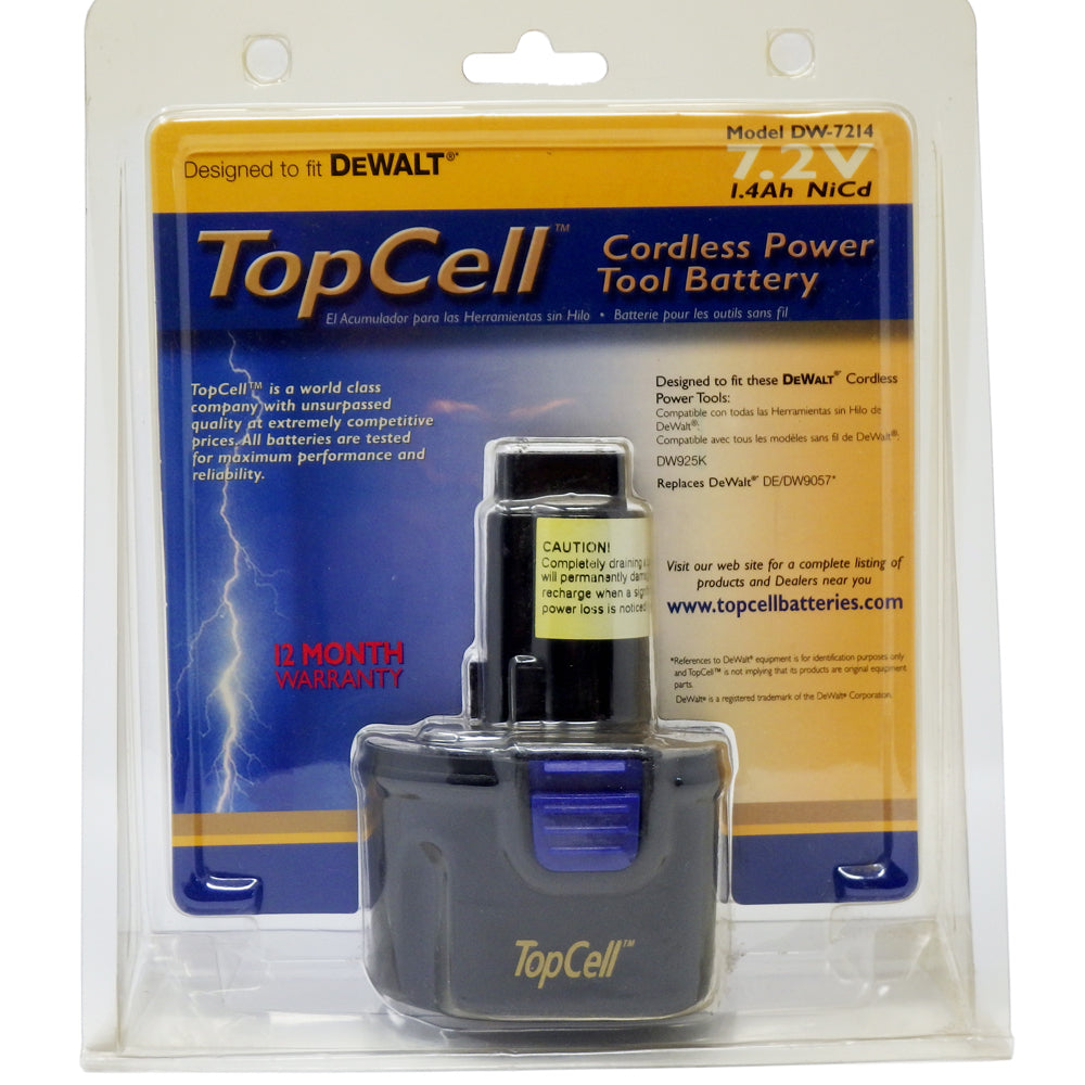 Topcell DW-7214 - Dewalt Battery 7.2V 1400mAh NiCD  DE/DW9057