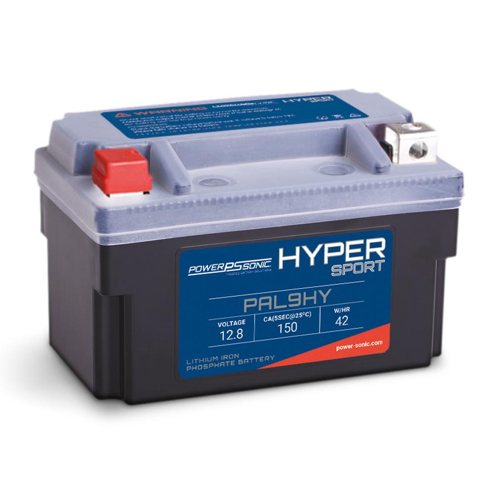 PowerSonic Hyper Sport LiFePO4 Battery PAL9HY - 12.8V 150CA 6Ah-10Ah  Replaces YTX7A-BS  YTX9-BS