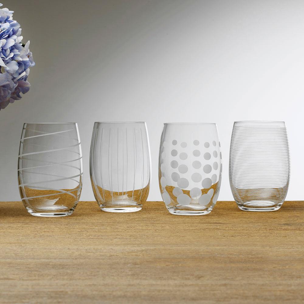 Cheers Set Of 8 Stemless Wine Glasses Mikasa 5275