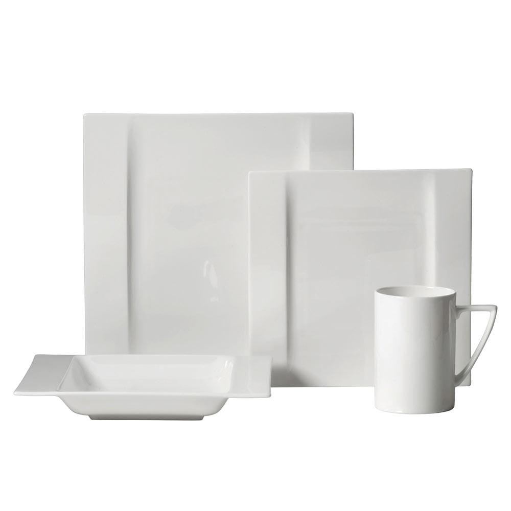 white square dinnerware