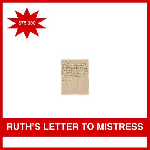 Babe Ruth Letter to Mistress