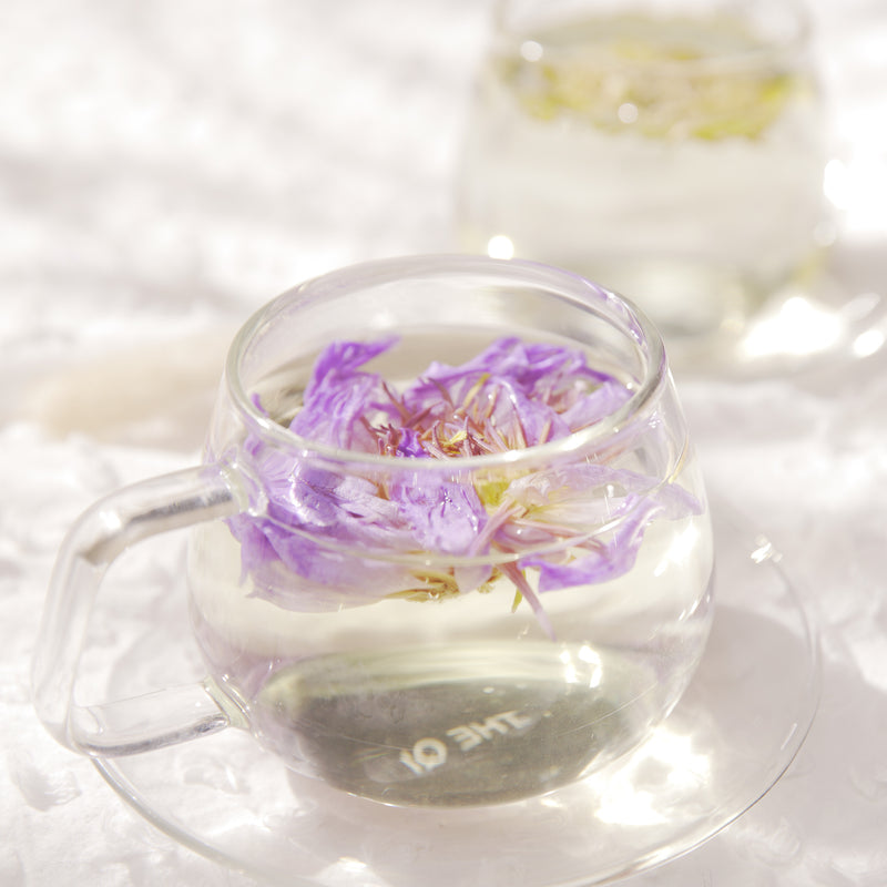 Glass Cups + Saucers (Set of 2)