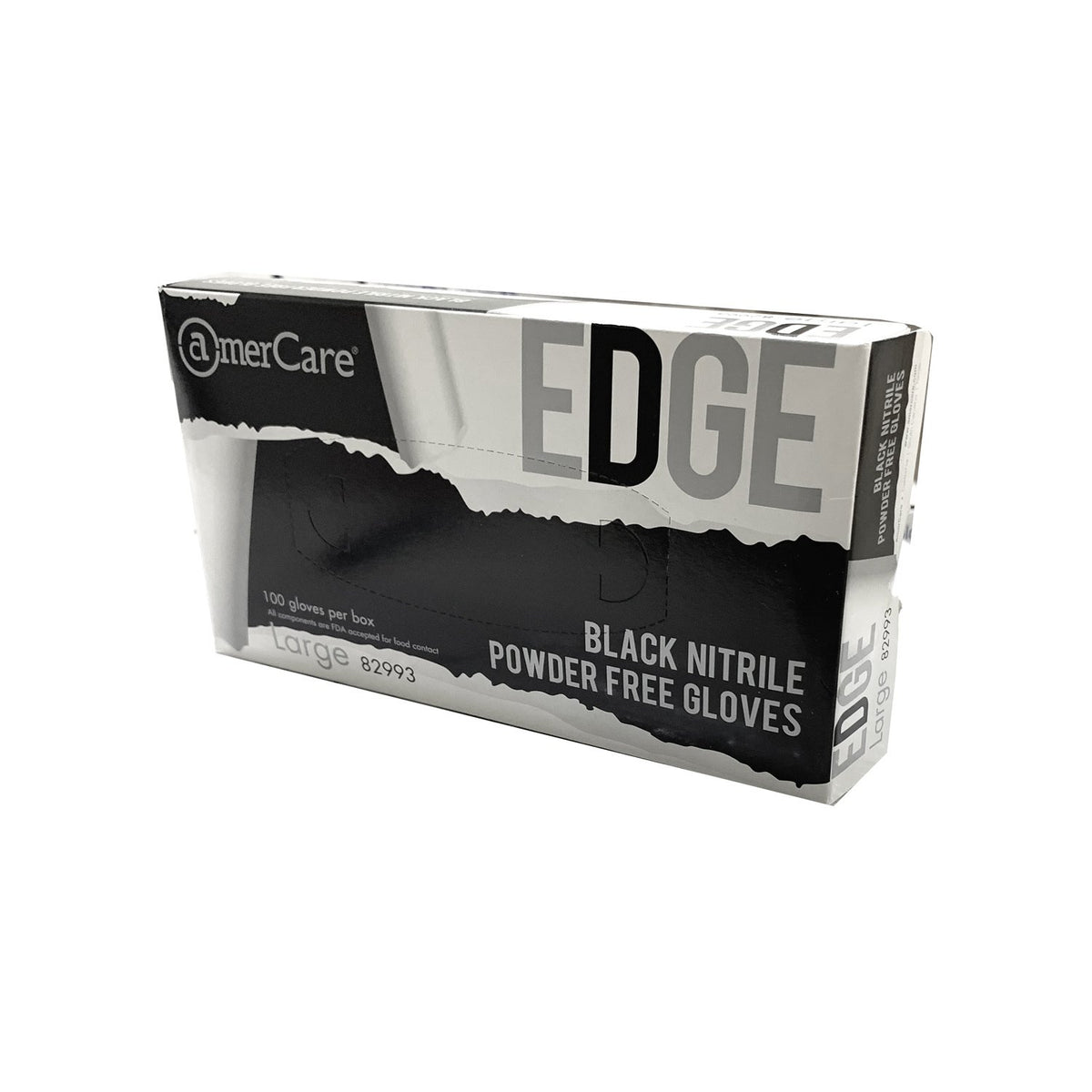 amercare edge black nitrile gloves