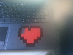 8bit heart Vinyl Sticker Decal on laptop