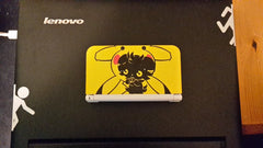 Portal lines on laptop and Pikachu 3ds with invasive Espurr Vinyl sticker Decal