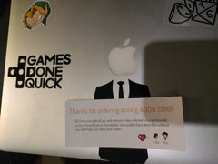 Games Done Quick Vinyl Sticker Decal on Macbook