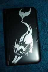 Silver Vaporeon Vinyl Sticker Decal on a 3DS XL