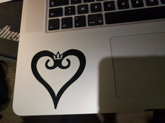 Kingdom Hearts Crowned Heart Vinyl Sticker Decal on Macbook