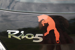 Orange Pouncing Fox Car Decal