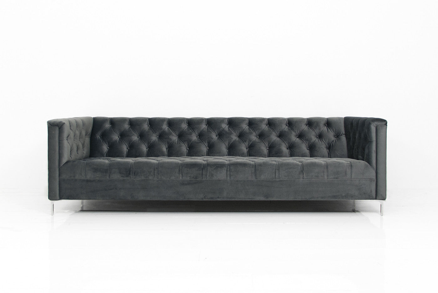 Hollywood Sofa In Charcoal Velvet