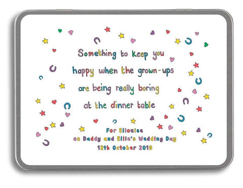 Personalised Wedding Activity Tin For Children