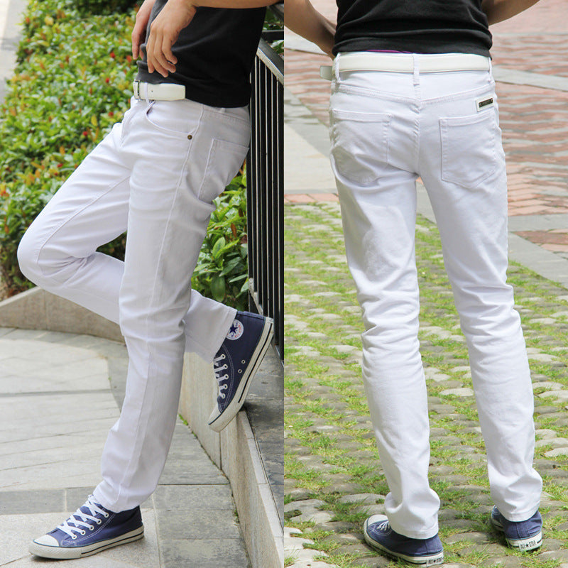 white cotton jeans for men