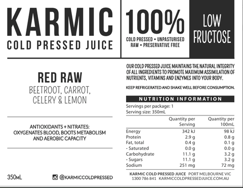 Information on Red Raw Juice