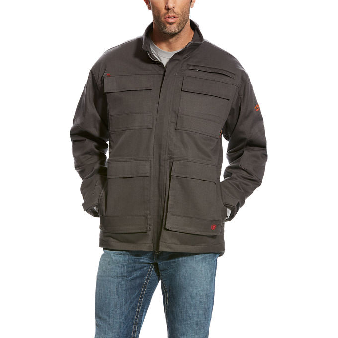 **Men's FR Ariat Canvas Stretch Field Grey Jacket Coat 10023991