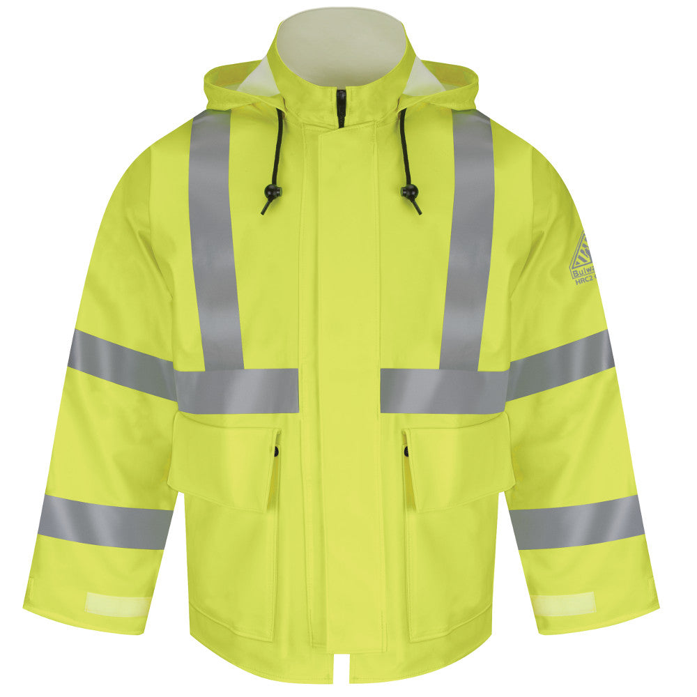 Men's FR Bulwark Hi-Visibility Flame-Resistant Rain Jacket JXN4YE