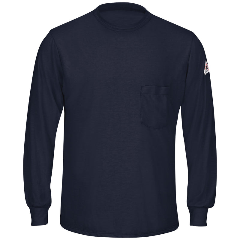Men's Bulwark FR fire retardant Lightweight Long Sleeve T-Shirt in Khaki and Navy SMT8