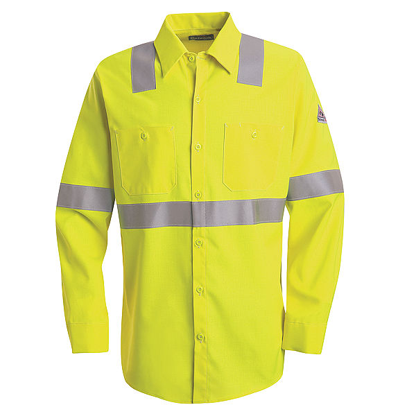 Men's FR Bulwark Hi-Visibility Work Shirt - CoolTouch® 2 - 7 oz. SMW4HV