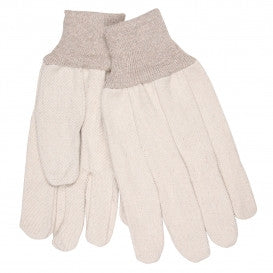 Memphis 8300C Heavy Weight Cotton Canvas Gloves - Clute Pattern - Knit Wrist - Natural