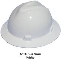 MSA Full Brim V-Gard® Hard Hat With Staz On® 4 Point Pinlock Suspension