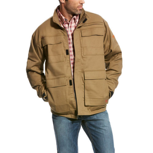 **Men's FR Ariat Canvas Stretch Field Khaki Jacket Coat 10023995