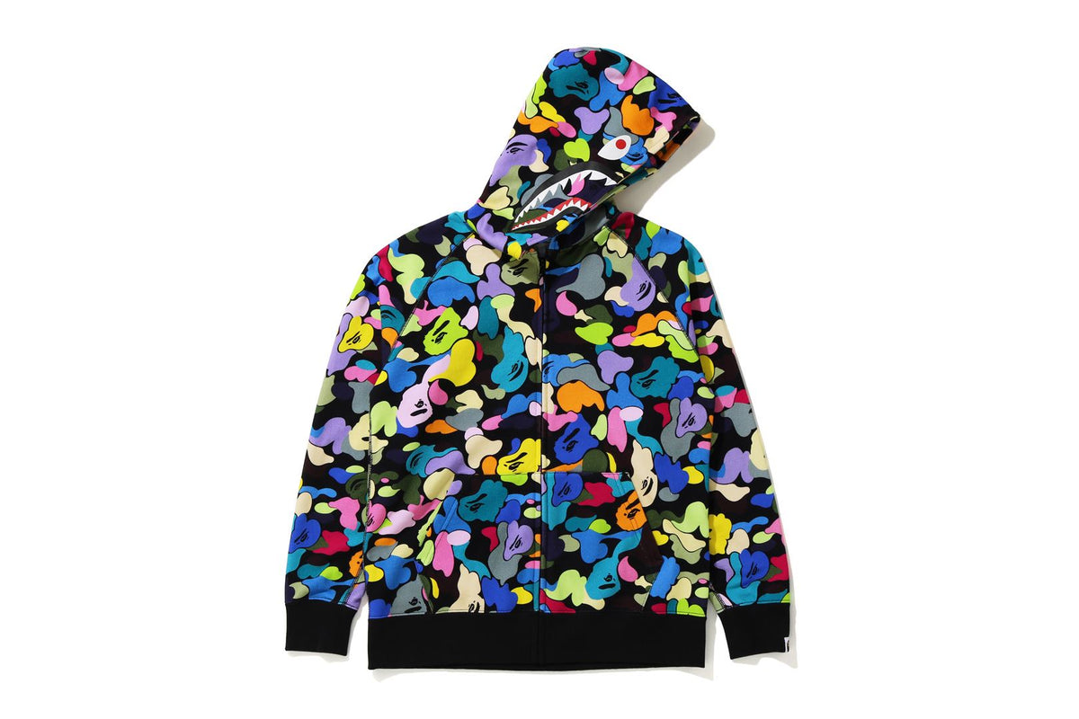 MULTI CAMO SHARK ZIP HOODIE | bape.com