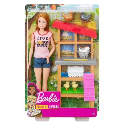 barbie chicken farmer doll & playset