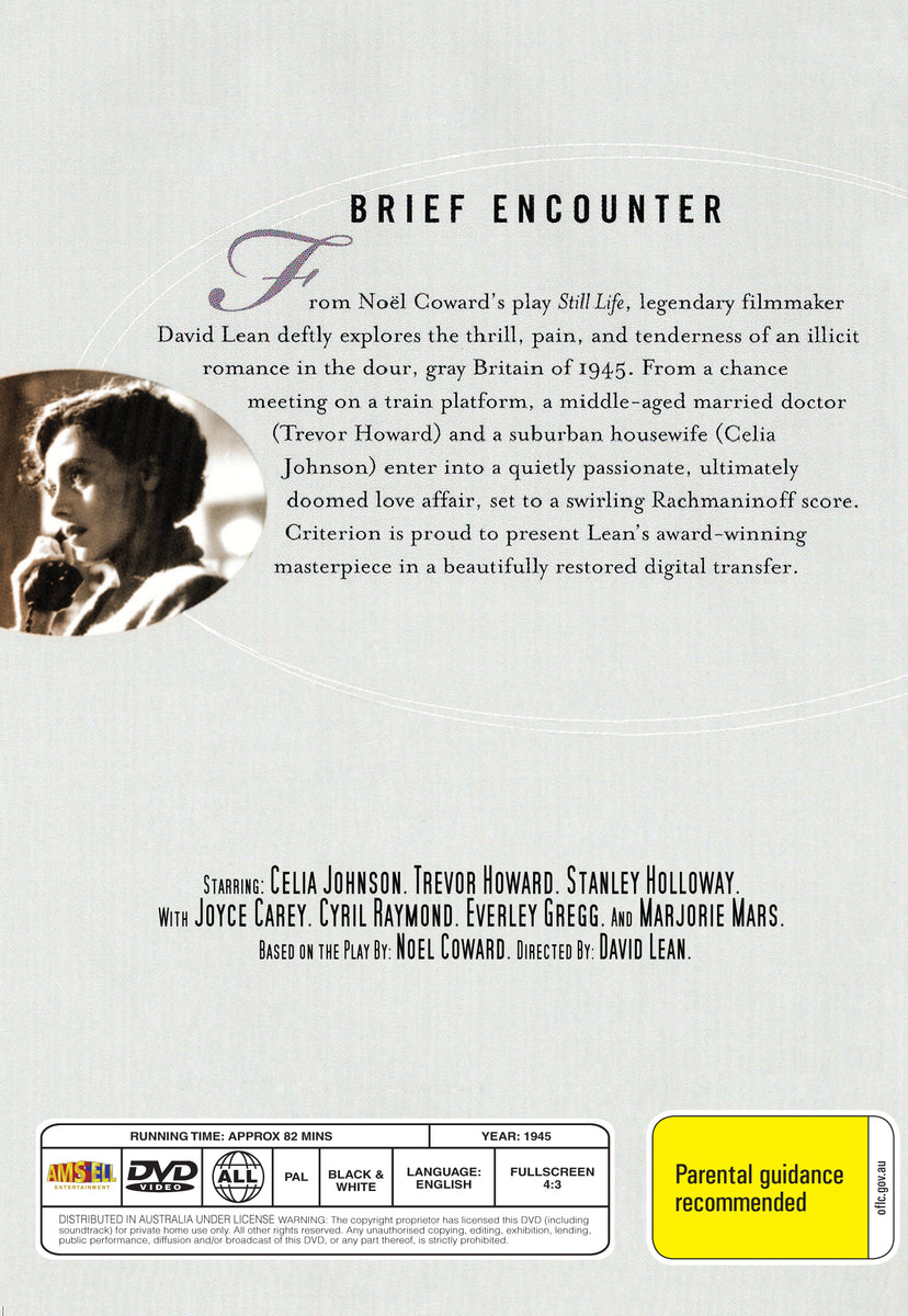 Brief Encounter 1945 Dvd Celia Johnson Trevor