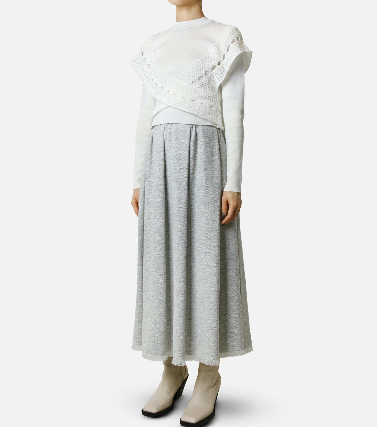 新着商品 LE 23SS CIEL Top Knit Paneled Lace BLEU ニット/セーター