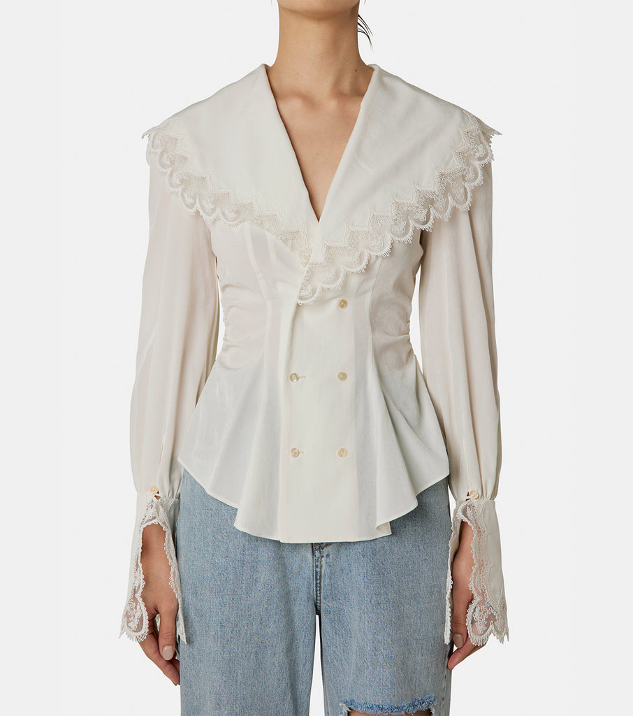 FETICO FLORAL EMBROIDERED BLOUSE-