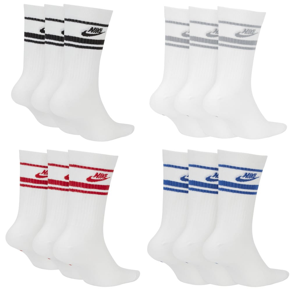 nike essential stripe 3 pack socks