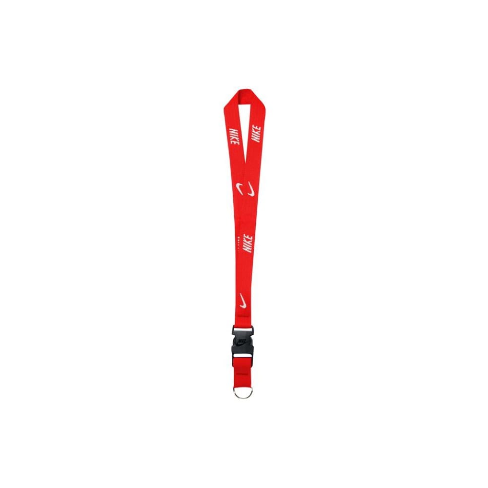 white and red nike lanyard