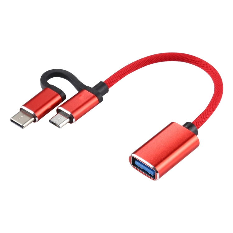 USB 3.0 Hembra a USB + USB-C / Tipo-C Carga Macho + Transmisión