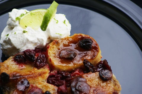 Cranberry Lime Curd Bread Pudding 