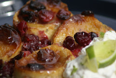 Cranberry Lime Curd Bread Pudding 