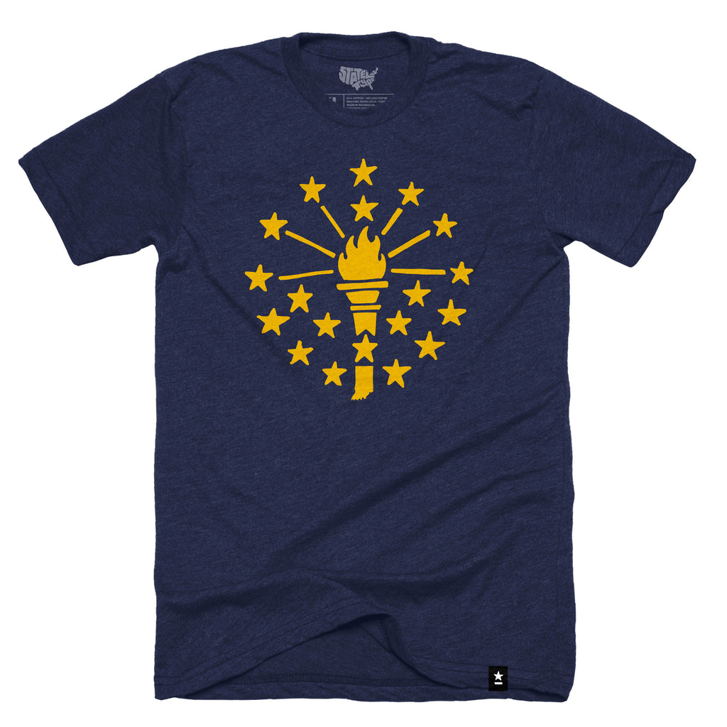 Indiana State Flag Tshirt Stately Type