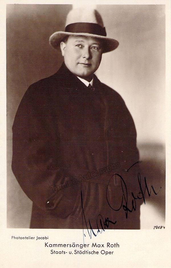 ROTH, Max Signed Photo Authentic Guaranteed Tamino