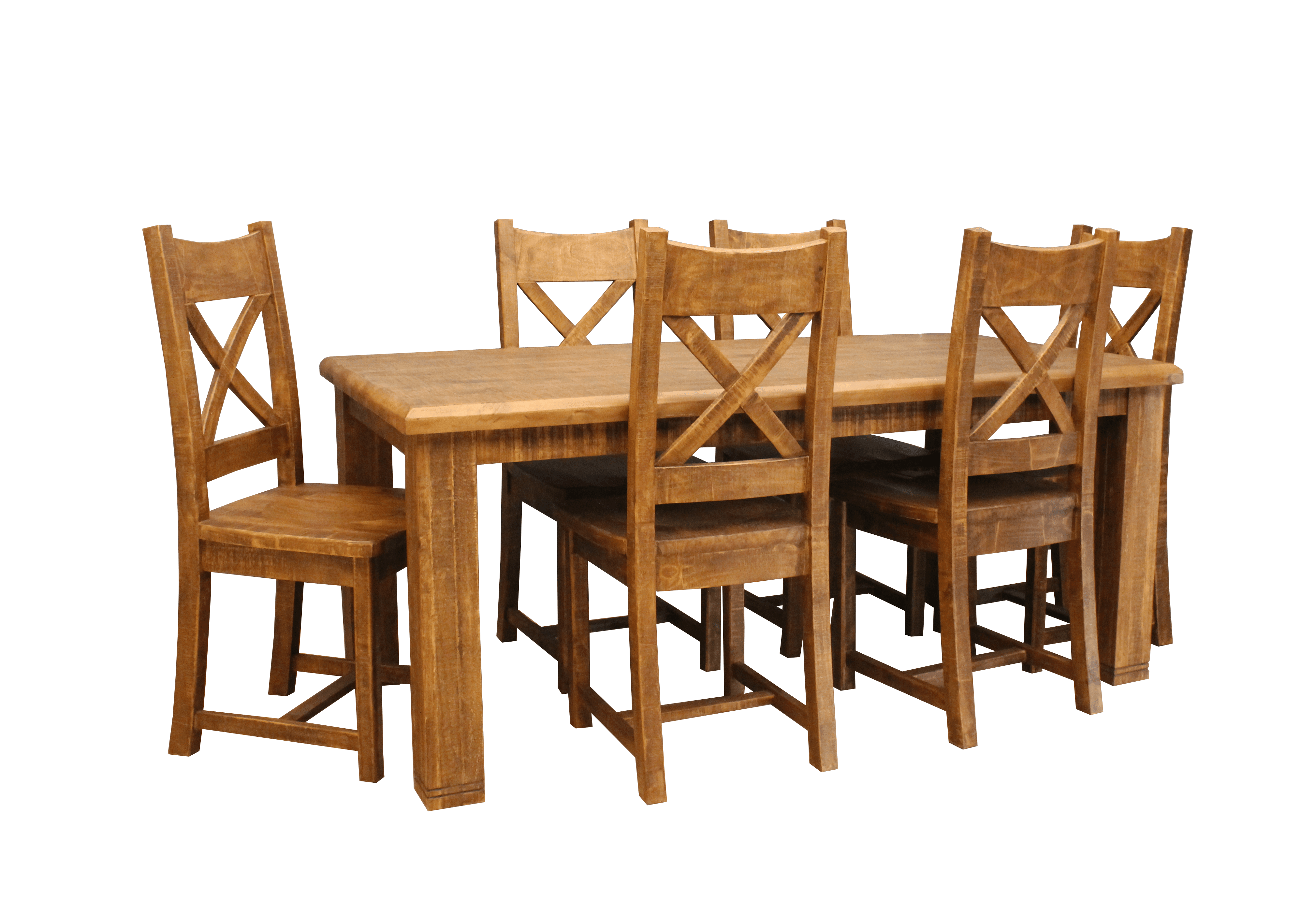 pine table with 6 chairs