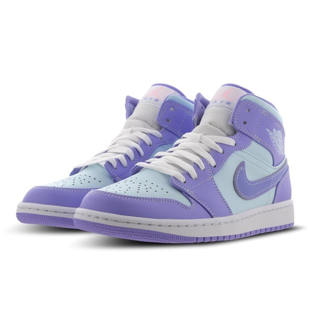 air jordan 1 mid pairs soft purple and aqua blue